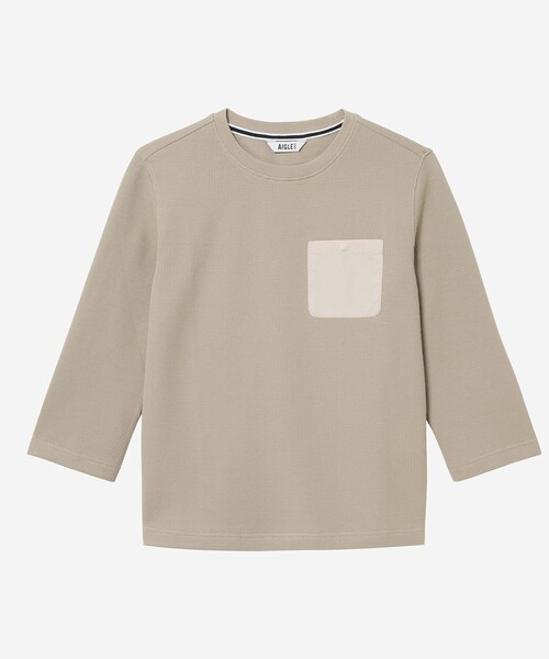 AIGLE(エーグル)の「UVカット ショートスリーブ ワッフルポケット半袖Tシャツ(Tシャツ/カットソー・レディース・ベージュ/ダークブルー・L/M/S)」の8枚目の写真