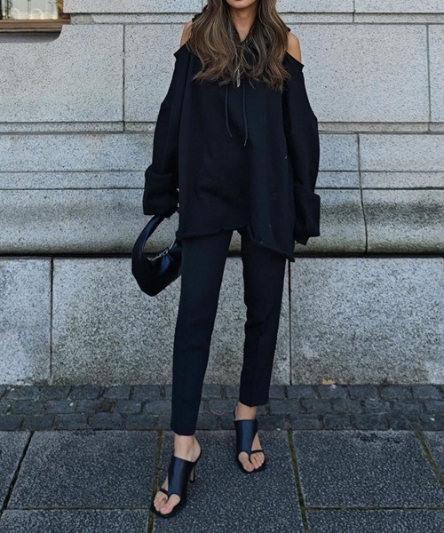 esutoreja（エストレジャ）の「オープンショルダーフーディ（Tシャツ/カットソー・レディース・ライトアッシュグレー/ブラウン/ブラック・FREE）」の15枚目の写真