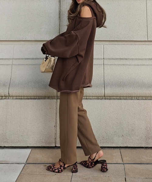 esutoreja（エストレジャ）の「オープンショルダーフーディ（Tシャツ/カットソー・レディース・ライトアッシュグレー/ブラウン/ブラック・FREE）」の20枚目の写真