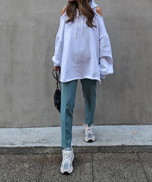 esutoreja（エストレジャ）の「オープンショルダーフーディ（Tシャツ/カットソー・レディース・ライトアッシュグレー/ブラウン/ブラック・FREE）」の22枚目の写真