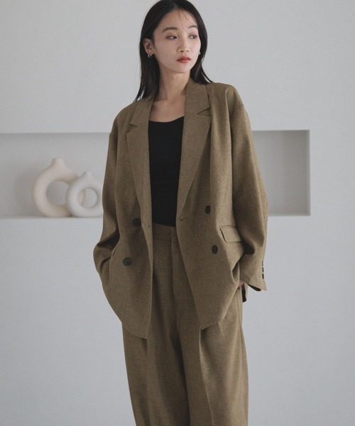 LOWRYS FARM(ローリーズファーム)の「ホップサックダブルジャケット 243336(テーラードジャケット・レディース・グリーン系その他/グリーン/ブラウン/チャコールグレー/アイボリー/ブラウン系その他・FREE)」の19枚目の写真