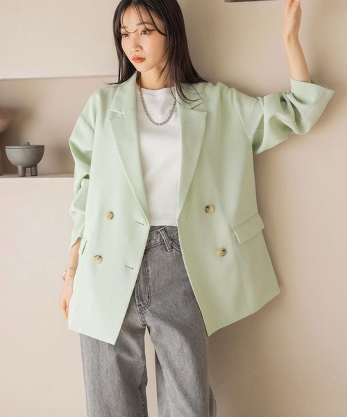 セール】ホップサックダブルジャケット 243336(テーラードジャケット セール】ホップサックダブルジャケット 243336(テーラードジャケット