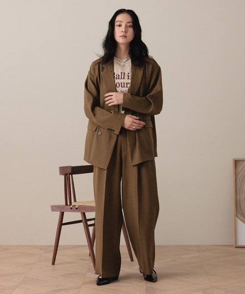 LOWRYS FARM(ローリーズファーム)の「ホップサックダブルジャケット 243336(テーラードジャケット・レディース・グリーン系その他/グリーン/ブラウン/チャコールグレー/アイボリー/ブラウン系その他・FREE)」の8枚目の写真