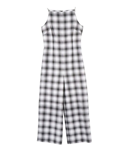 セール】オンブレチェックオールインワン（つなぎ/オールインワン