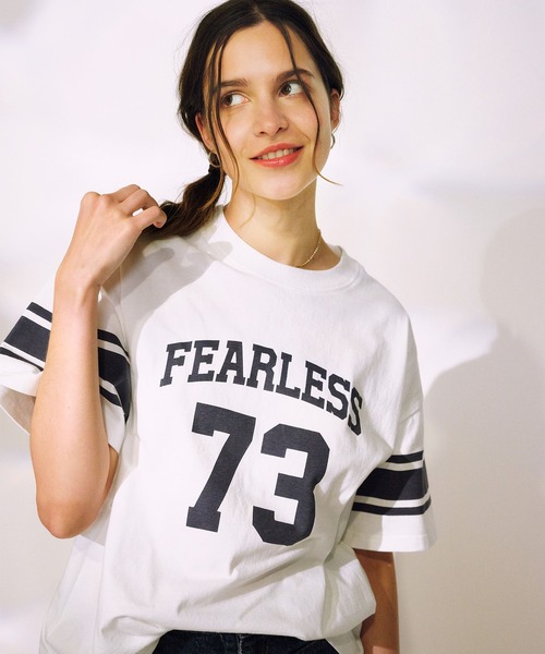 ムラサキスポーツ(ムラサキスポーツ)の「RIKKA FEMME/リッカファム ナンバリングTシャツ RF25SS08(Tシャツ/カットソー・レディース・ホワイト/ネイビー・FREE)」の6枚目の写真