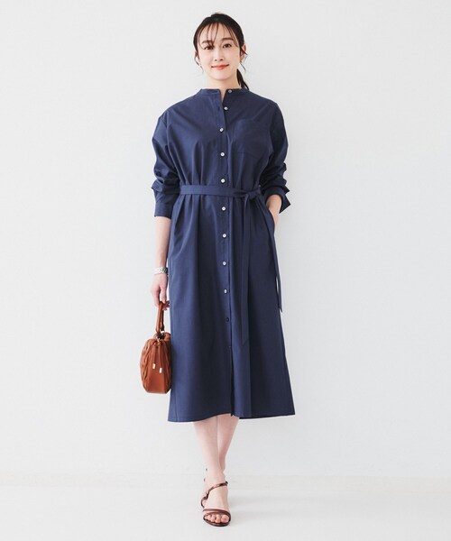 UNTITLED（アンタイトル）の「バンドカラーシャツワンピース（ワンピース・レディース・オリーブ/サンドベージュ/ブルー系その他/ベージュ系その他2・00/01/02/03/04/44/48）」の10枚目の写真