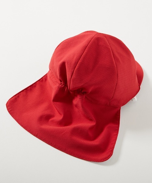 devirock（デビロック）の「気化熱でひんやり UVカット あご紐が取り替えやすい  形がえらべる 赤白帽(替えゴム紐付き)（キャップ・キッズ・レッド系2/レッド系1・ML/M）」の5枚目の写真