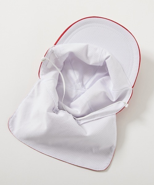 devirock（デビロック）の「気化熱でひんやり UVカット あご紐が取り替えやすい  形がえらべる 赤白帽(替えゴム紐付き)（キャップ・キッズ・レッド系2/レッド系1・ML/M）」の6枚目の写真