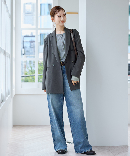 JOURNAL STANDARD（ジャーナルスタンダード）の「《追加7》ライクストレッチジャケット（テーラードジャケット・レディース・チャコールグレー/ブラック・38/36）」の7枚目の写真