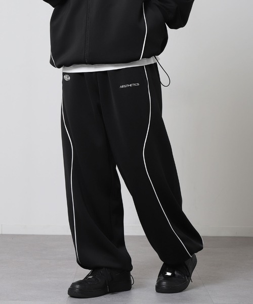 ZIP FIVE（ジップファイブ）の「【ZIP FIVE】 ドローコード内蔵 エステル ジャージ 変形 パイピング トラック スウェット パンツ（スウェットパンツ・メンズ・ブラック/ネイビー/チャコール・LARGE/X-LARGE/MEDIUM）」の18枚目の写真