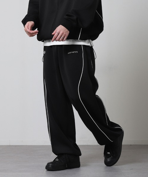 ZIP FIVE（ジップファイブ）の「【ZIP FIVE】 ドローコード内蔵 エステル ジャージ 変形 パイピング トラック スウェット パンツ（スウェットパンツ・メンズ・ブラック/ネイビー/チャコール・LARGE/X-LARGE/MEDIUM）」の21枚目の写真