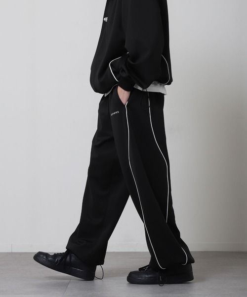 ZIP FIVE（ジップファイブ）の「【ZIP FIVE】 ドローコード内蔵 エステル ジャージ 変形 パイピング トラック スウェット パンツ（スウェットパンツ・メンズ・ブラック/ネイビー/チャコール・LARGE/X-LARGE/MEDIUM）」の22枚目の写真