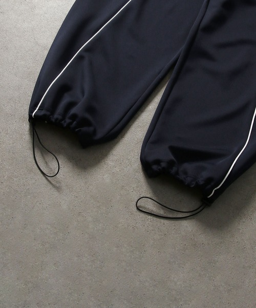 ZIP FIVE（ジップファイブ）の「【ZIP FIVE】 ドローコード内蔵 エステル ジャージ 変形 パイピング トラック スウェット パンツ（スウェットパンツ・メンズ・ブラック/ネイビー/チャコール・LARGE/X-LARGE/MEDIUM）」の15枚目の写真