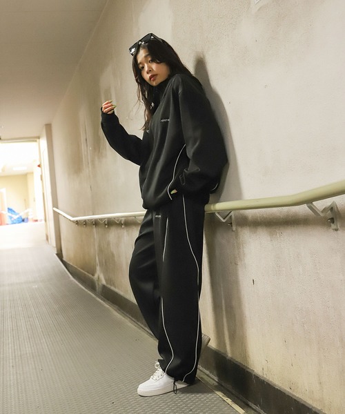 ZIP FIVE（ジップファイブ）の「【ZIP FIVE】 ドローコード内蔵 エステル ジャージ 変形 パイピング トラック スウェット パンツ（スウェットパンツ・メンズ・ブラック/ネイビー/チャコール・LARGE/X-LARGE/MEDIUM）」の11枚目の写真