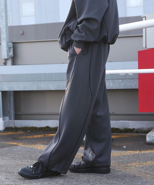 ZIP FIVE（ジップファイブ）の「【ZIP FIVE】 ドローコード内蔵 エステル ジャージ 変形 パイピング トラック スウェット パンツ（スウェットパンツ・メンズ・ブラック/ネイビー/チャコール・LARGE/X-LARGE/MEDIUM）」の12枚目の写真