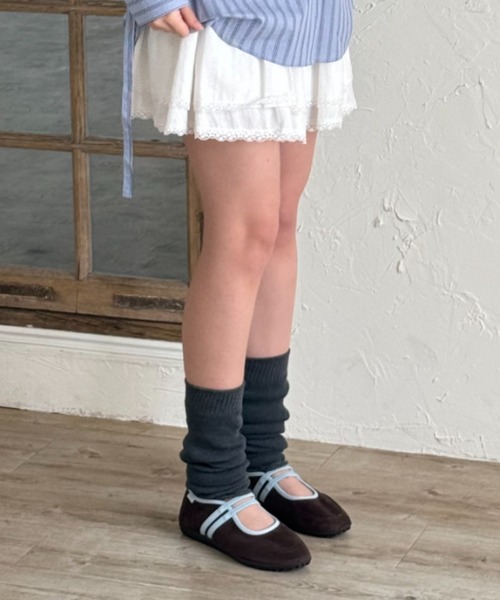 GIUNON(ジウノン)の「open heel leg warmers / オープンヒールレッグウォーマー(レッグウォーマー・レディース・グレー/ホワイト・FREE)」の22枚目の写真