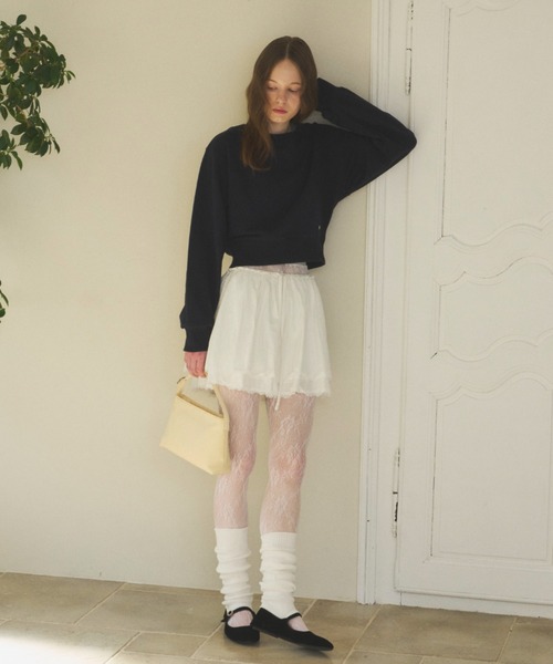 GIUNON(ジウノン)の「open heel leg warmers / オープンヒールレッグウォーマー(レッグウォーマー・レディース・グレー/ホワイト・FREE)」の7枚目の写真