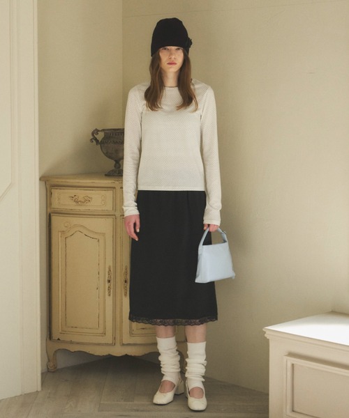 GIUNON(ジウノン)の「open heel leg warmers / オープンヒールレッグウォーマー(レッグウォーマー・レディース・グレー/ホワイト・FREE)」の9枚目の写真