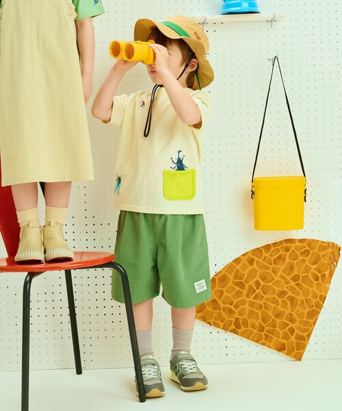 BEAMS mini（ビームスミニ）の「メッシュ ポケット 昆虫 Tシャツ 2025SS（90～130cm）（Tシャツ/カットソー・キッズ・オリーブ/ブルー系その他2/オフホワイト・100/110/120/130/90）」の9枚目の写真