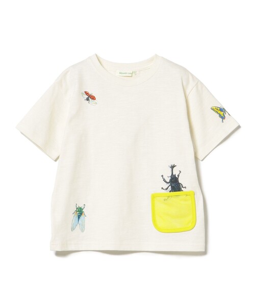 BEAMS mini（ビームスミニ）の「メッシュ ポケット 昆虫 Tシャツ 2025SS（90～130cm）（Tシャツ/カットソー・キッズ・オリーブ/ブルー系その他2/オフホワイト・100/110/120/130/90）」の11枚目の写真