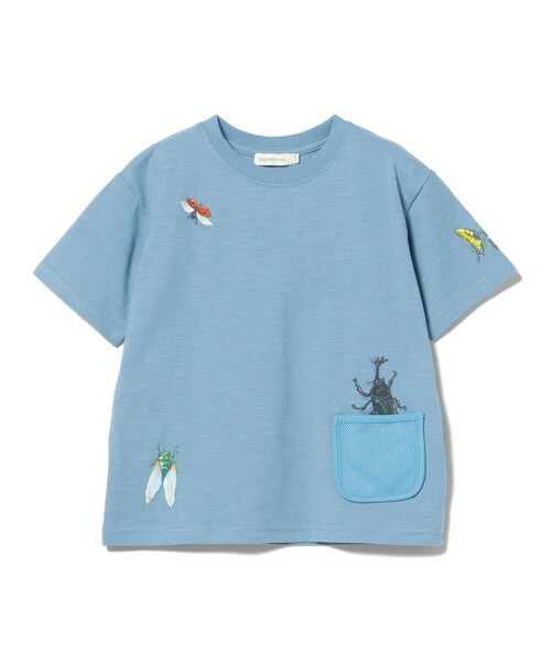 BEAMS mini（ビームスミニ）の「メッシュ ポケット 昆虫 Tシャツ 2025SS（90～130cm）（Tシャツ/カットソー・キッズ・オリーブ/ブルー系その他2/オフホワイト・100/110/120/130/90）」の17枚目の写真