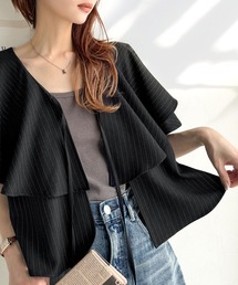 【GUMZZI】ノーカラー半袖ジャケットブラウスto27409 半袖 シャツブラウス ノーカラージャケット」に該当する