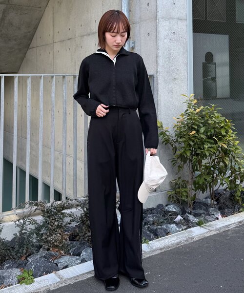 mline（エムライン）の「[mline]配色ハイネックニット（カーディガン/ボレロ・レディース・ブラック/オレンジ/グリーン/アイボリー・FREE）」の16枚目の写真