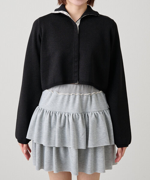 mline（エムライン）の「[mline]配色ハイネックニット（カーディガン/ボレロ・レディース・ブラック/オレンジ/グリーン/アイボリー・FREE）」の17枚目の写真