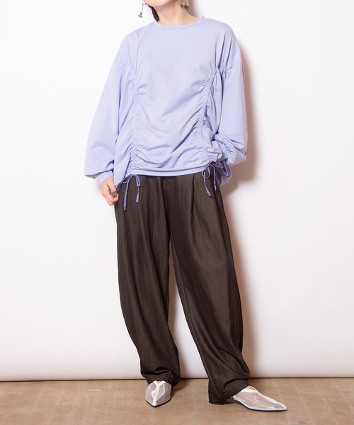 OSMOSIS（オズモーシス）の「タックカーブパンツ（その他パンツ・レディース・ネイビー/チャコール/アイボリー・ONE SIZE）」の12枚目の写真