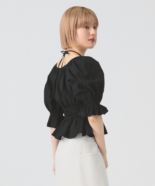 Ray BEAMS（レイビームス）の「ギャザー ホルターネック パフスリーブ ブラウス [洗える]（シャツ/ブラウス・レディース・クリーム/ブラック/レッド・ONE SIZE）」の7枚目の写真