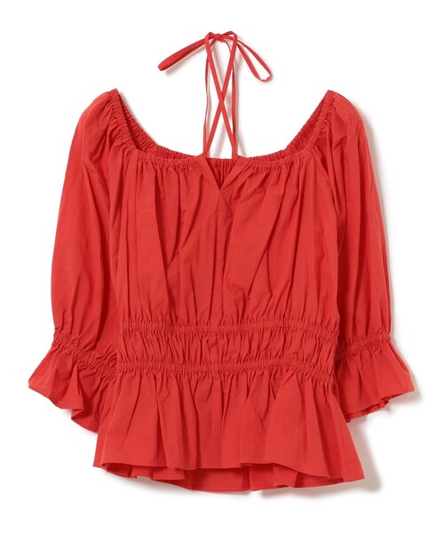 Ray BEAMS（レイビームス）の「ギャザー ホルターネック パフスリーブ ブラウス [洗える]（シャツ/ブラウス・レディース・クリーム/ブラック/レッド・ONE SIZE）」の22枚目の写真