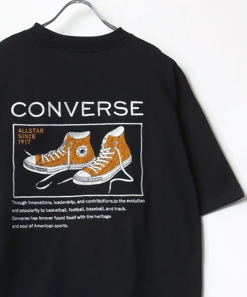 CONVERSE(コンバース)の「CONVERSE/コンバース オーバーサイズ ワンポイントロゴ刺繍 バックサガラ刺繍 半袖Tシャツ レディース メンズ(Tシャツ/カットソー・レディース・ブラック/ホワイト/ホワイト系その他/オートミール/ピンク/スミクロ・LL/L/M)」の3枚目の写真