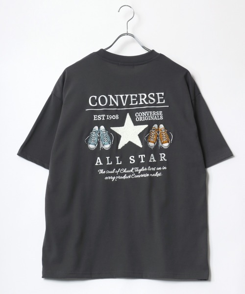 CONVERSE(コンバース)の「CONVERSE/コンバース オーバーサイズ ワンポイントロゴ刺繍 バックサガラ刺繍 半袖Tシャツ レディース メンズ(Tシャツ/カットソー・レディース・ブラック/ホワイト/ホワイト系その他/オートミール/ピンク/スミクロ・LL/L/M)」の10枚目の写真
