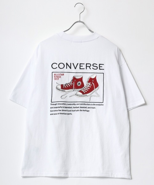CONVERSE(コンバース)の「CONVERSE/コンバース オーバーサイズ ワンポイントロゴ刺繍 バックサガラ刺繍 半袖Tシャツ レディース メンズ(Tシャツ/カットソー・レディース・ブラック/ホワイト/ホワイト系その他/オートミール/ピンク/スミクロ・LL/L/M)」の12枚目の写真