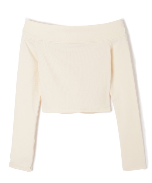 M DOLLY(エムドリー)の「offshoulder shirring ribbon tops/オフショルダーシャーリングリボントップス(Tシャツ/カットソー・レディース・ブラック/アイボリー・S/M)」の11枚目の写真