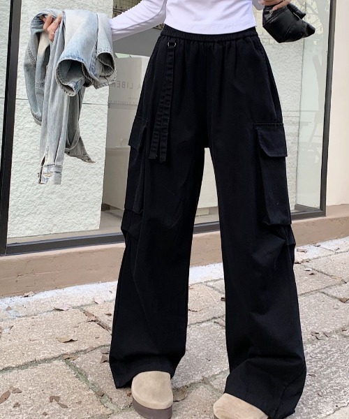 Vipoa(ヴィポア)の「サイドポケット ゆったりカジュアルパンツ(その他パンツ・レディース・ブラック/グレー/ホワイト・FREE)」の15枚目の写真
