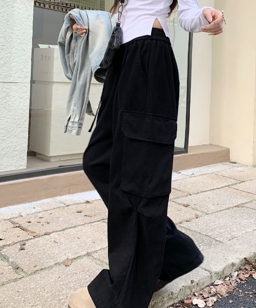 Vipoa(ヴィポア)の「サイドポケット ゆったりカジュアルパンツ(その他パンツ・レディース・ブラック/グレー/ホワイト・FREE)」の16枚目の写真