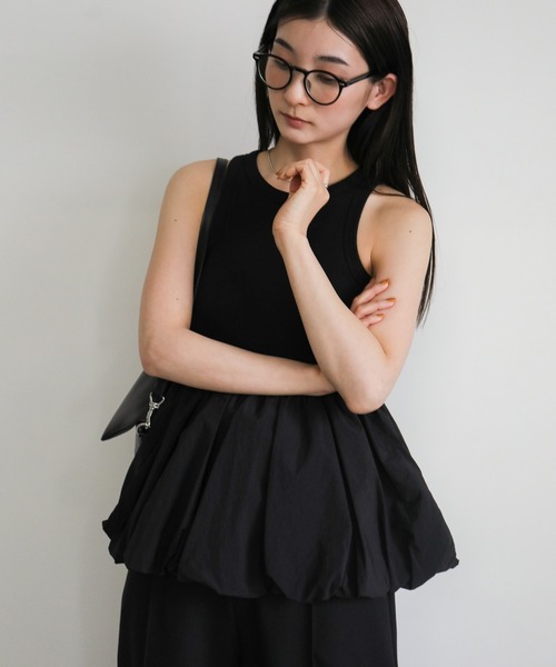 select MOCA（セレクトモカ）の「【洗える】カップ付きバルーンタンク（タンクトップ・レディース・チャコールグレー/オフホワイト/ブラック・FREE）」の5枚目の写真