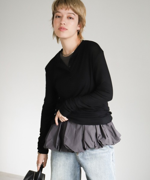 select MOCA（セレクトモカ）の「【洗える】カップ付きバルーンタンク（タンクトップ・レディース・チャコールグレー/オフホワイト/ブラック・FREE）」の17枚目の写真