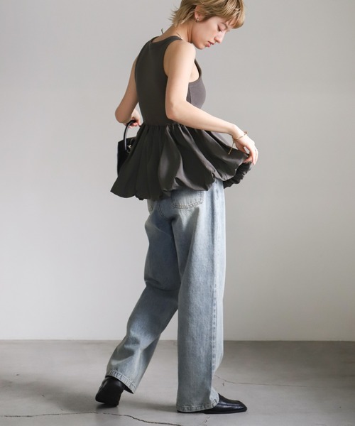 select MOCA（セレクトモカ）の「【洗える】カップ付きバルーンタンク（タンクトップ・レディース・チャコールグレー/オフホワイト/ブラック・FREE）」の15枚目の写真