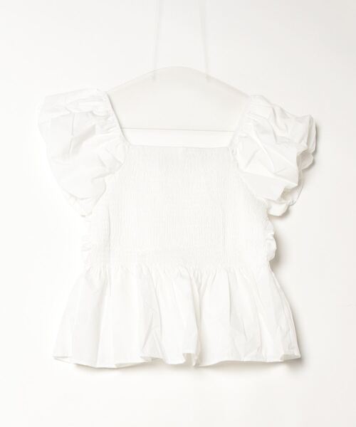 gossip!ロサンゼルス(ゴシップロサンゼルス)の「Y2Kリボンシャーリング半袖ブラウス(Tシャツ/カットソー・レディース・ブルー/ホワイト・FREE)」の3枚目の写真