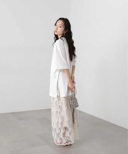 N.（N. Natural Beauty Basic）（エヌエヌナチュラルビューティーベーシック）の「オーバーサイズロゴＴ（Tシャツ/カットソー・レディース・チャコールグレー/オフホワイト・MEDIUM）」の6枚目の写真