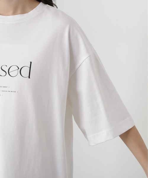 N.（N. Natural Beauty Basic）（エヌエヌナチュラルビューティーベーシック）の「オーバーサイズロゴＴ（Tシャツ/カットソー・レディース・チャコールグレー/オフホワイト・MEDIUM）」の18枚目の写真