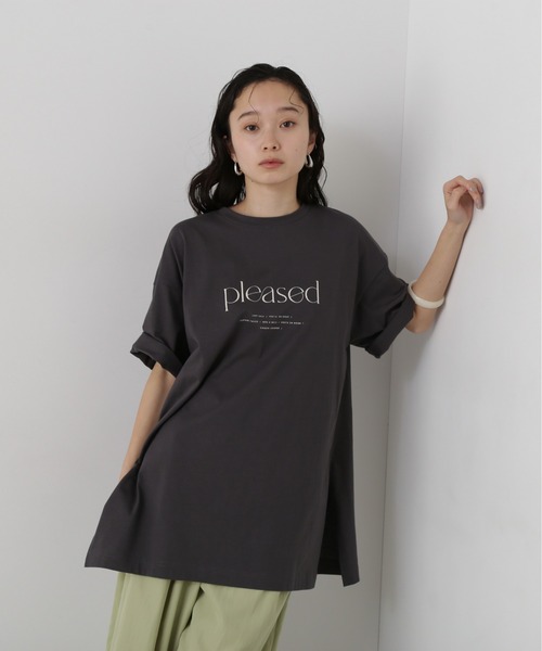 N.（N. Natural Beauty Basic）（エヌエヌナチュラルビューティーベーシック）の「オーバーサイズロゴＴ（Tシャツ/カットソー・レディース・チャコールグレー/オフホワイト・MEDIUM）」の15枚目の写真