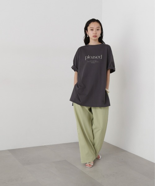 N.（N. Natural Beauty Basic）（エヌエヌナチュラルビューティーベーシック）の「オーバーサイズロゴＴ（Tシャツ/カットソー・レディース・チャコールグレー/オフホワイト・MEDIUM）」の12枚目の写真