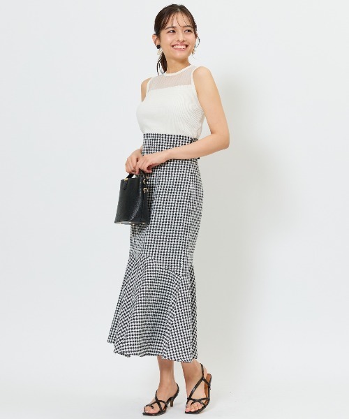 AND COUTURE(アンドクチュール)の「千鳥柄マーメイドスカート(スカート・レディース・ミント/ブラック/ネイビー・MEDIUM/SMALL)」の18枚目の写真
