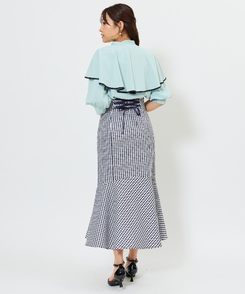 AND COUTURE(アンドクチュール)の「千鳥柄マーメイドスカート(スカート・レディース・ミント/ブラック/ネイビー・MEDIUM/SMALL)」の15枚目の写真