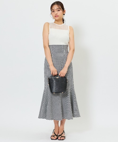 AND COUTURE(アンドクチュール)の「千鳥柄マーメイドスカート(スカート・レディース・ミント/ブラック/ネイビー・MEDIUM/SMALL)」の10枚目の写真