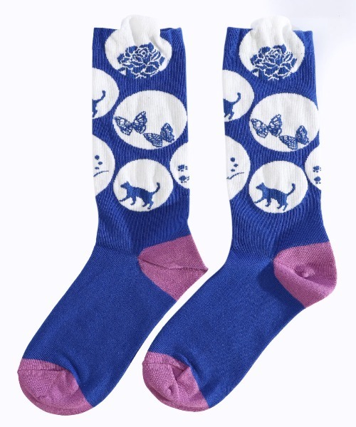 ScoLar（スカラー）の「88L18809：突起付きドット柄ソックス（ソックス/靴下・レディース・ベージュ/ブルー・FREE）」の5枚目の写真