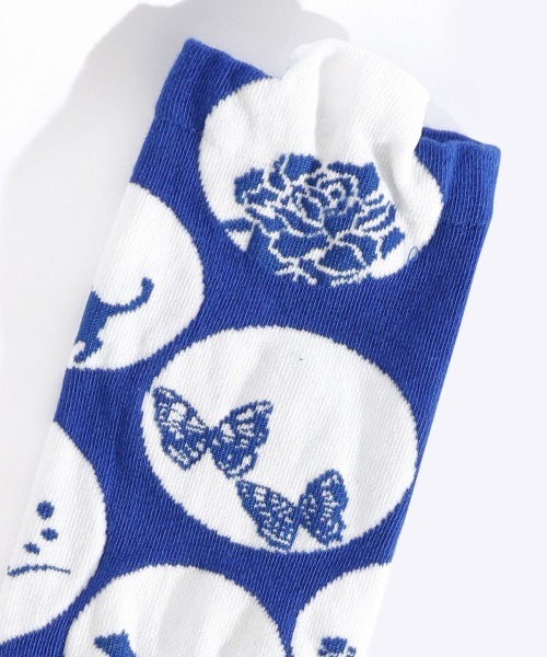 ScoLar（スカラー）の「88L18809：突起付きドット柄ソックス（ソックス/靴下・レディース・ベージュ/ブルー・FREE）」の6枚目の写真